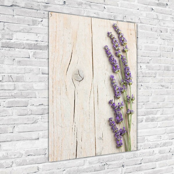 Print on acrylic glass Lavender on wood