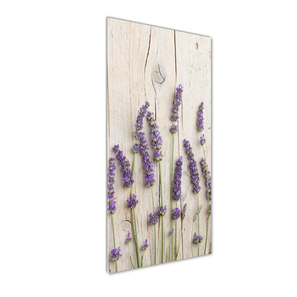 Acrylic glass print Lavender on wood