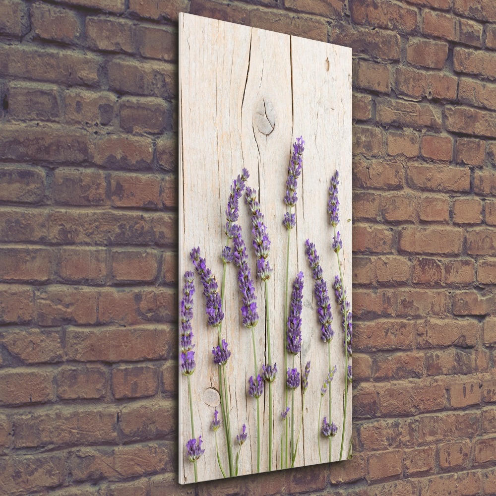 Acrylic glass print Lavender on wood