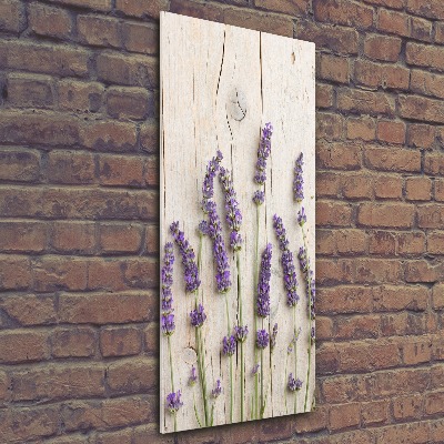 Acrylic glass print Lavender on wood