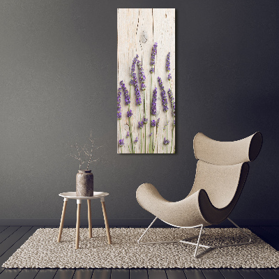 Acrylic glass print Lavender on wood