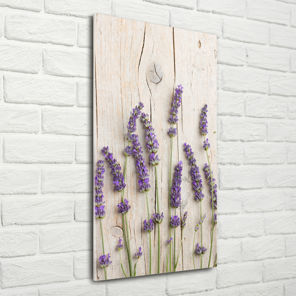 Acrylic glass print Lavender on wood