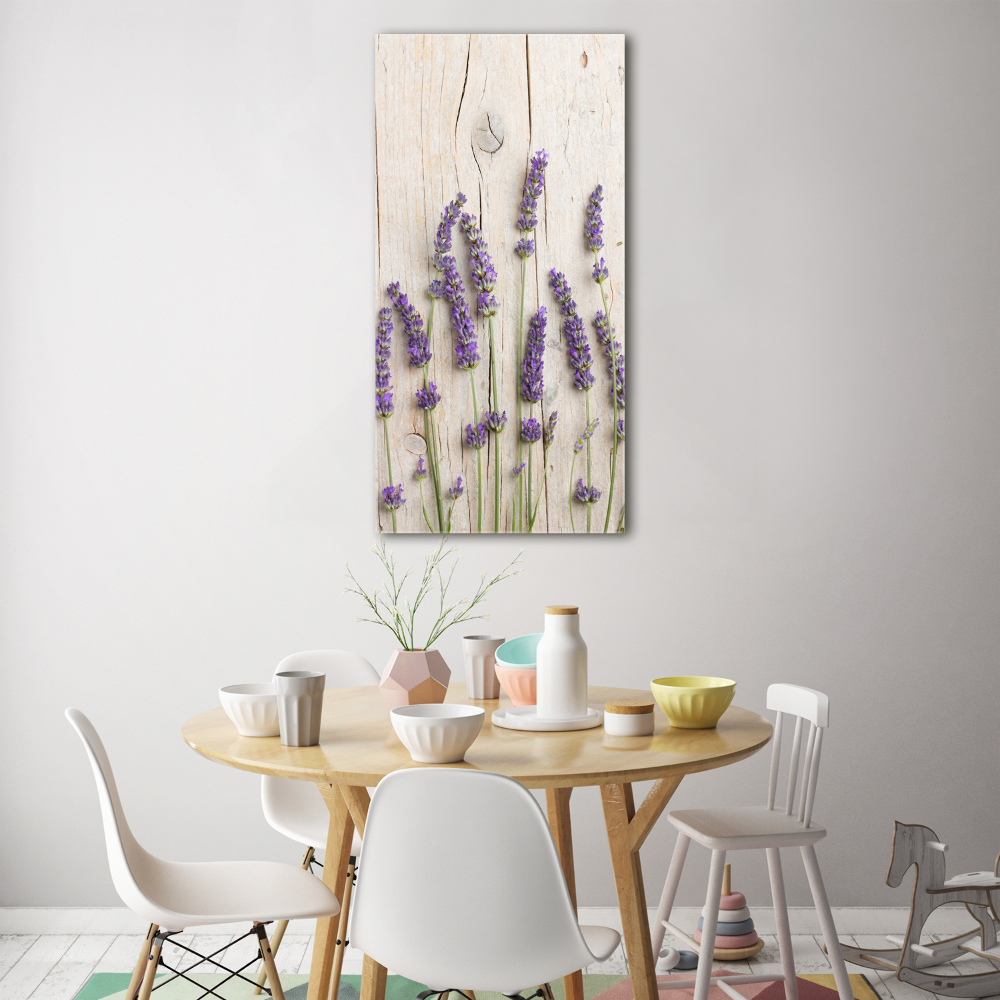 Acrylic glass print Lavender on wood