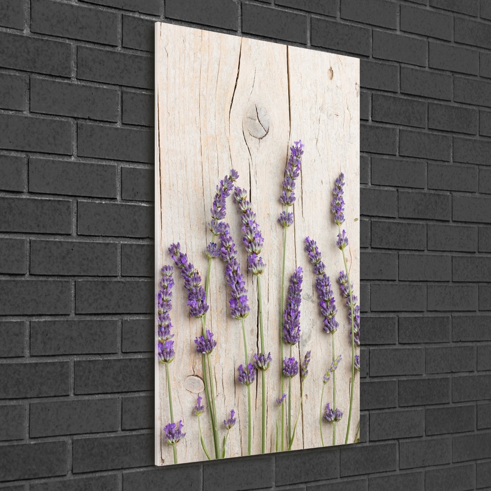 Acrylic glass print Lavender on wood