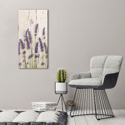 Acrylic glass print Lavender on wood