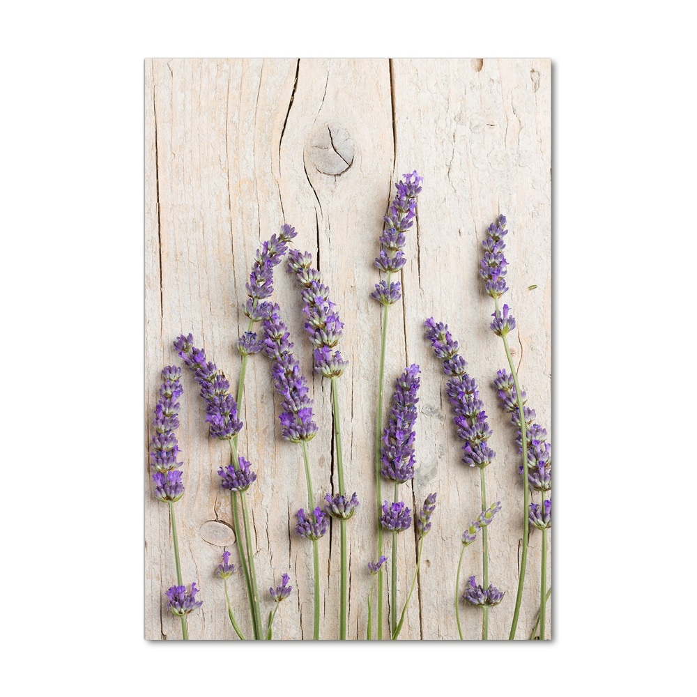 Acrylic glass print Lavender on wood