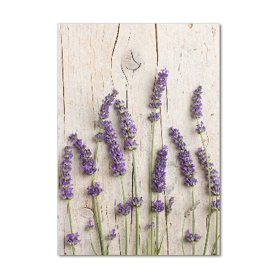 Acrylic glass print Lavender on wood