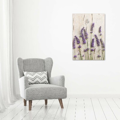 Acrylic glass print Lavender on wood