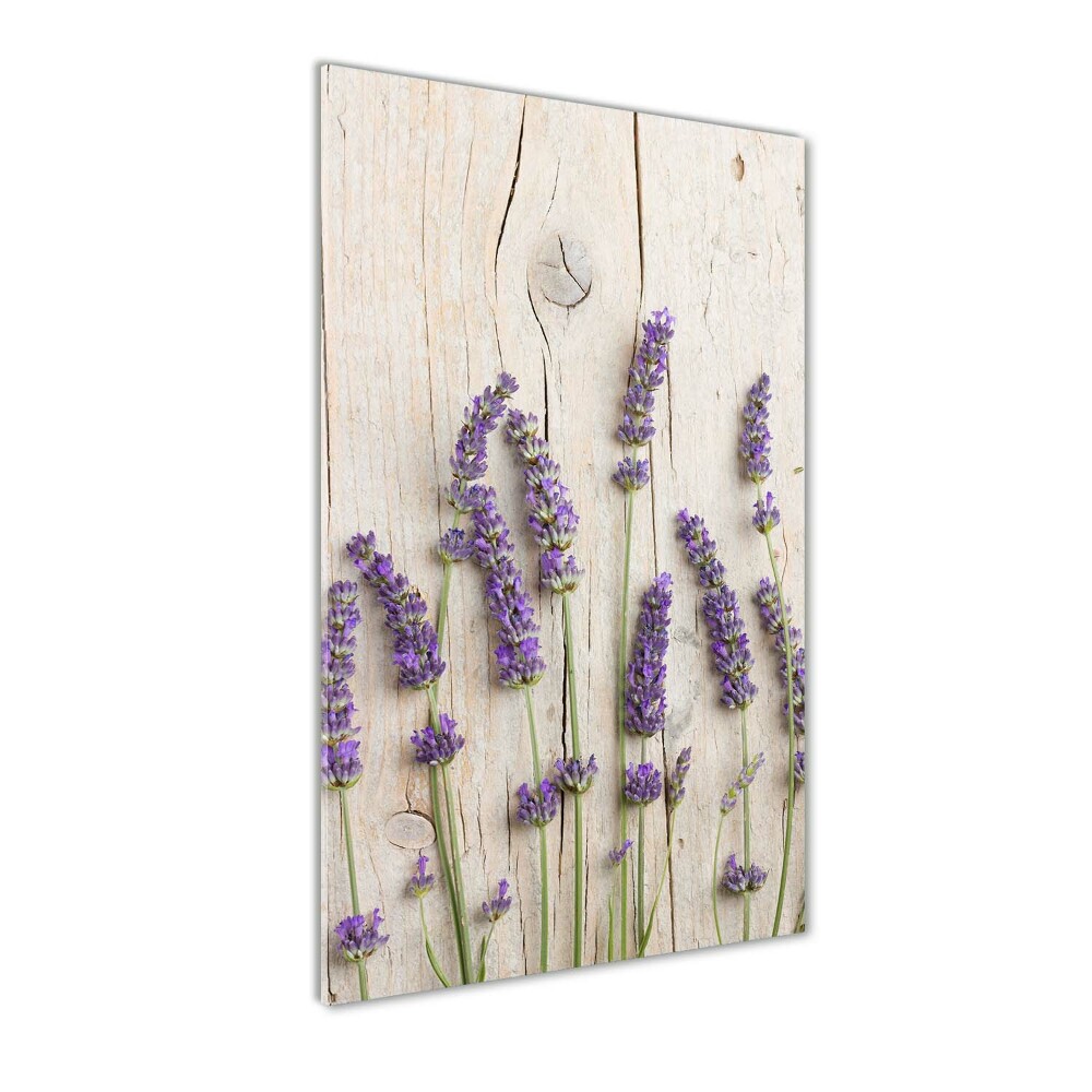 Acrylic glass print Lavender on wood