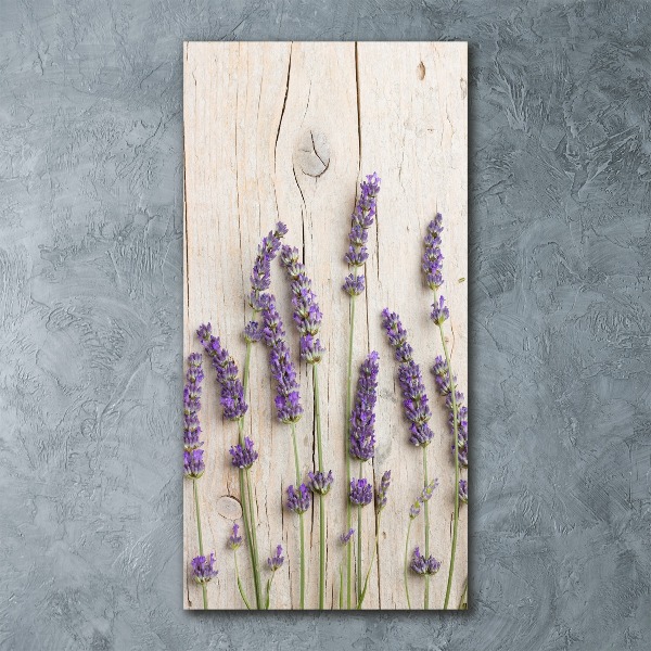 Acrylic glass print Lavender on wood