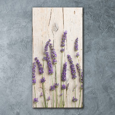 Acrylic glass print Lavender on wood