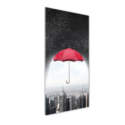 Wall art acrylic Umbrella above the city