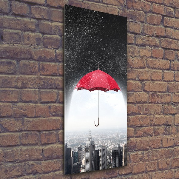 Wall art acrylic Umbrella above the city