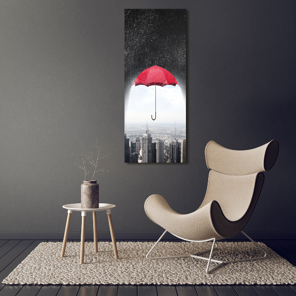 Wall art acrylic Umbrella above the city