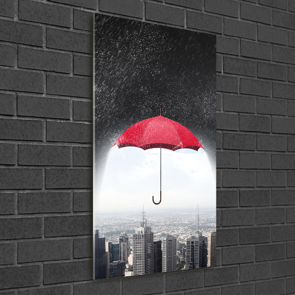 Wall art acrylic Umbrella above the city