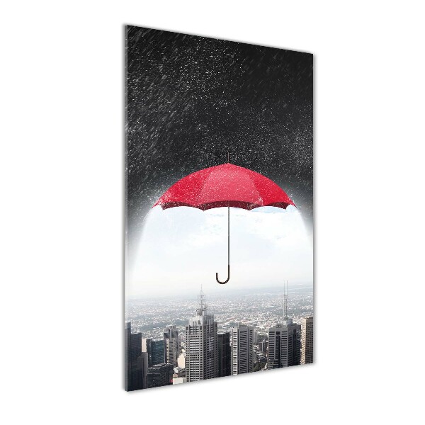 Wall art acrylic Umbrella above the city