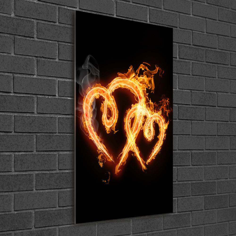 Print on acrylic glass Burning hearts