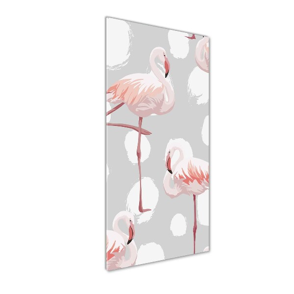 Print on acrylic Flamingos and dots