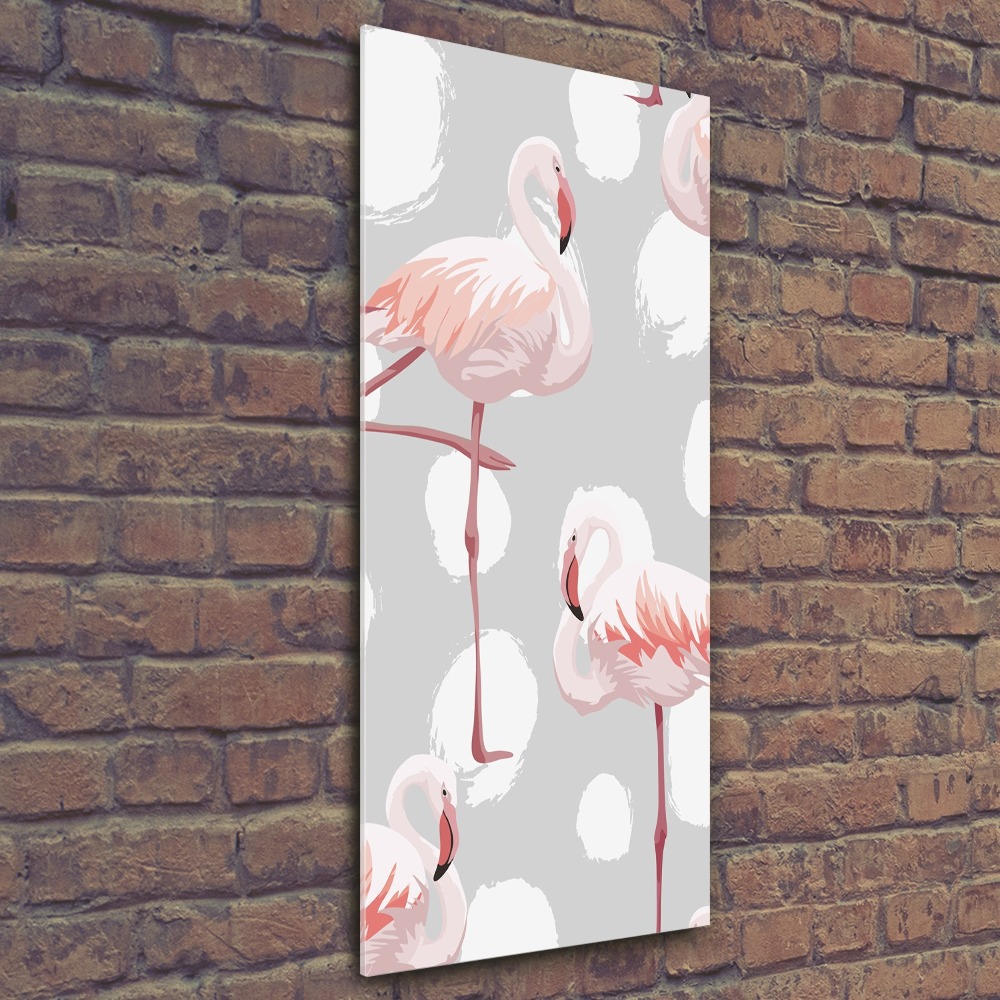 Print on acrylic Flamingos and dots