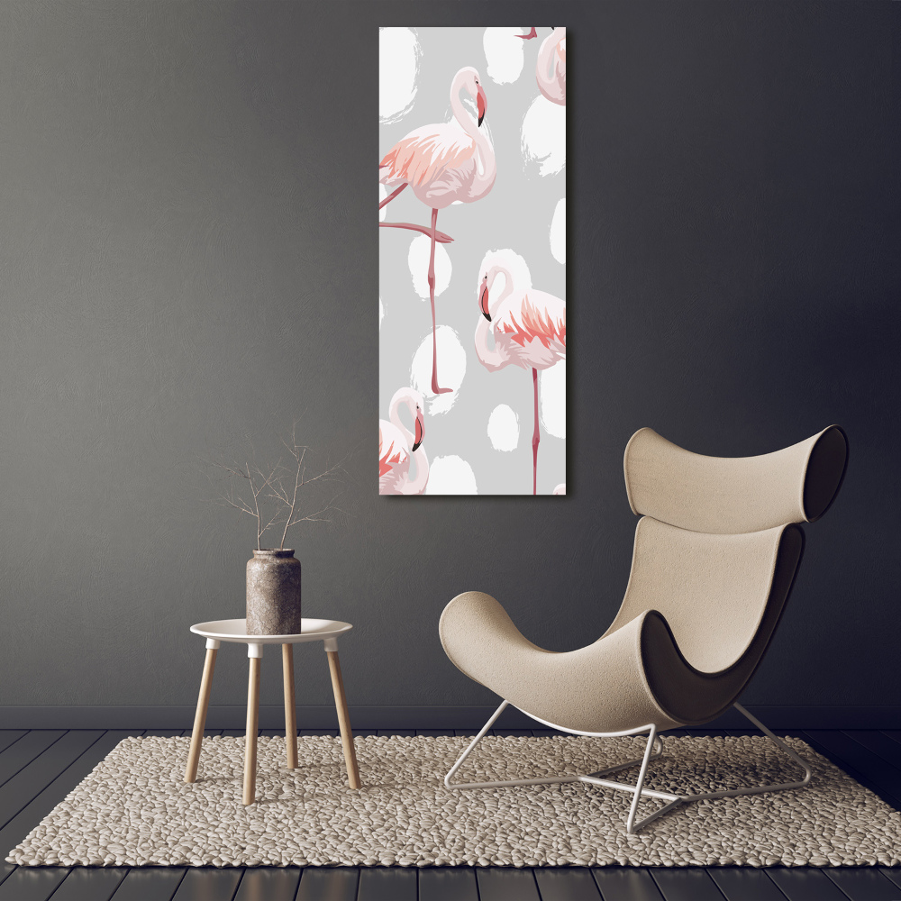 Print on acrylic Flamingos and dots