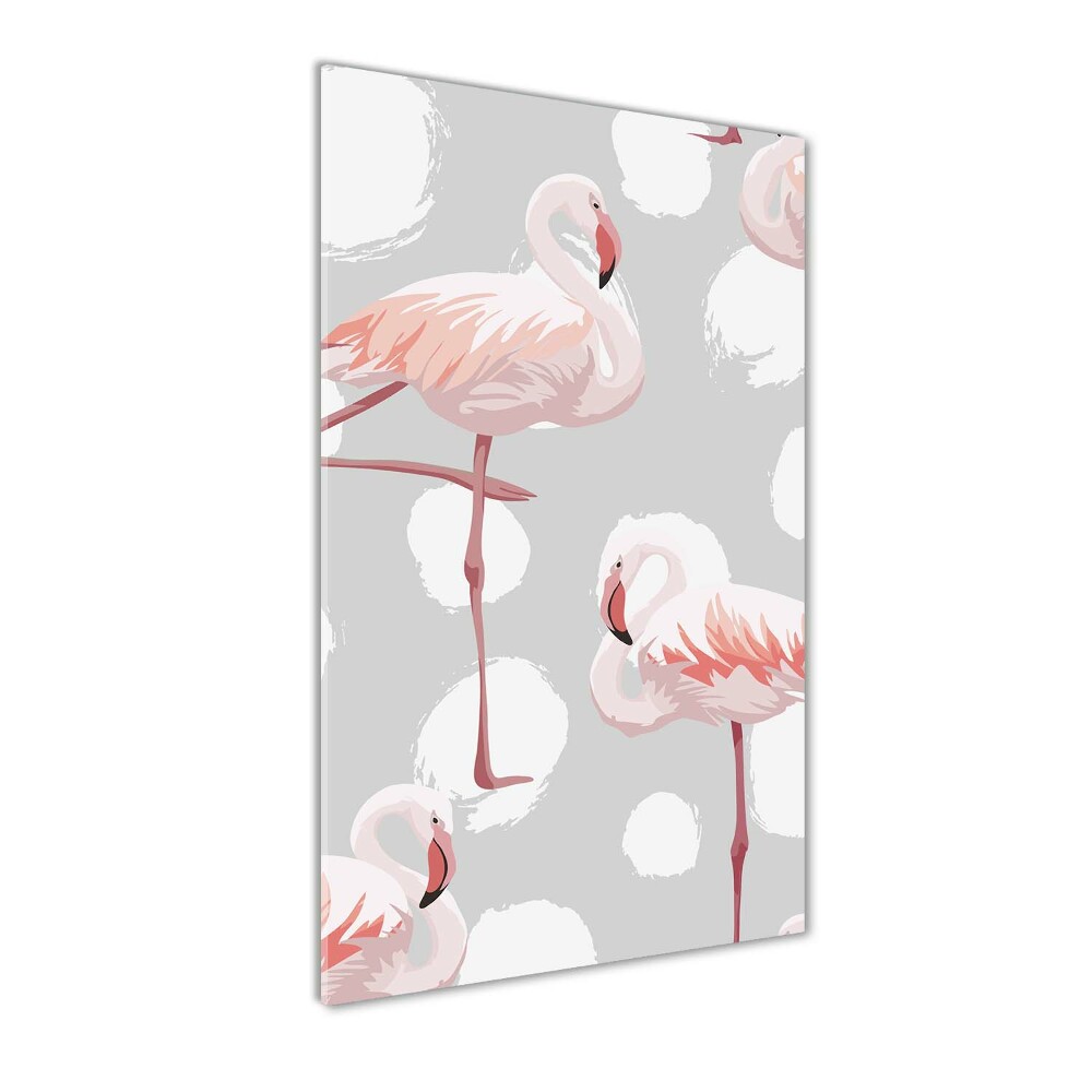 Print on acrylic Flamingos and dots