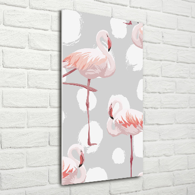 Print on acrylic Flamingos and dots