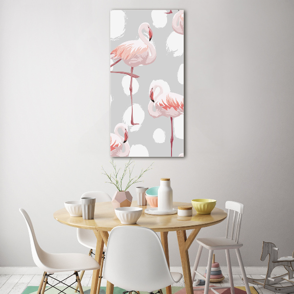 Print on acrylic Flamingos and dots