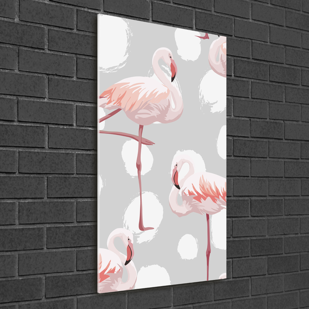 Print on acrylic Flamingos and dots