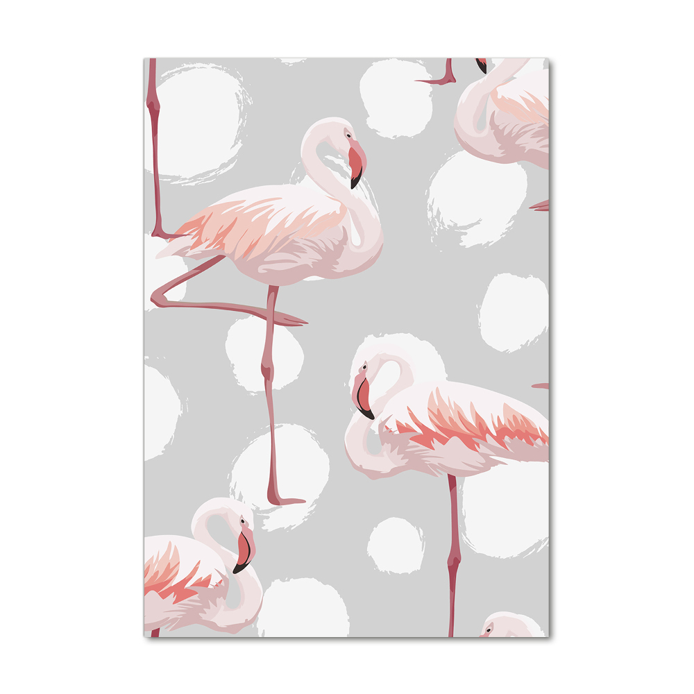 Print on acrylic Flamingos and dots