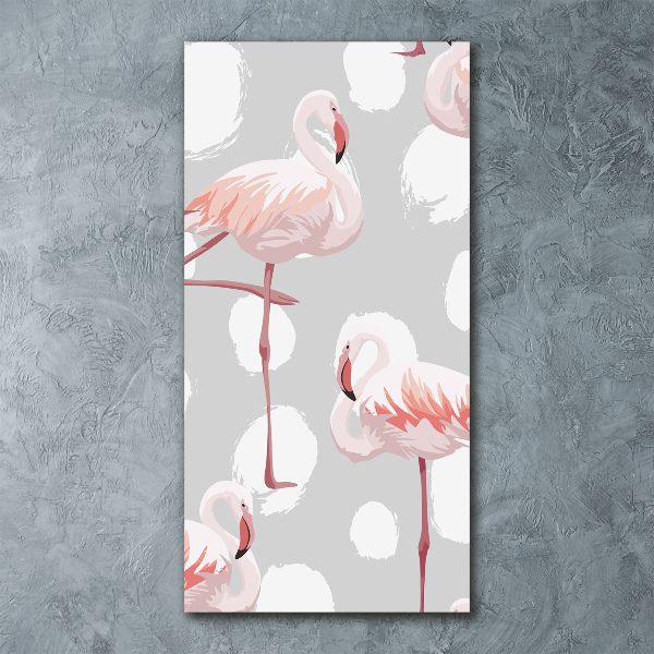 Print on acrylic Flamingos and dots