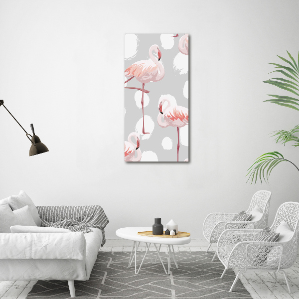 Print on acrylic Flamingos and dots