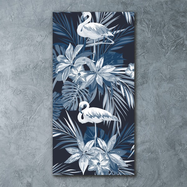 Print on acrylic Flowers and flamingos