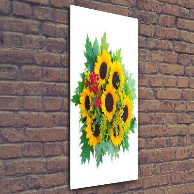 Acrylic glass print Bouquet of sunflowers