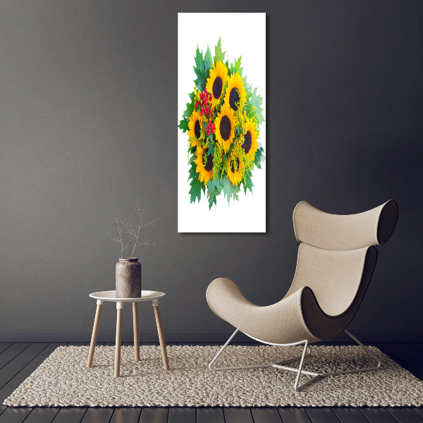 Acrylic glass print Bouquet of sunflowers