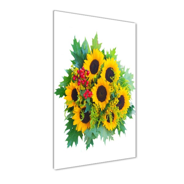 Acrylic glass print Bouquet of sunflowers