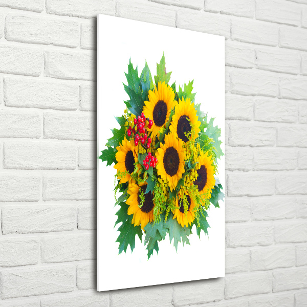 Acrylic glass print Bouquet of sunflowers