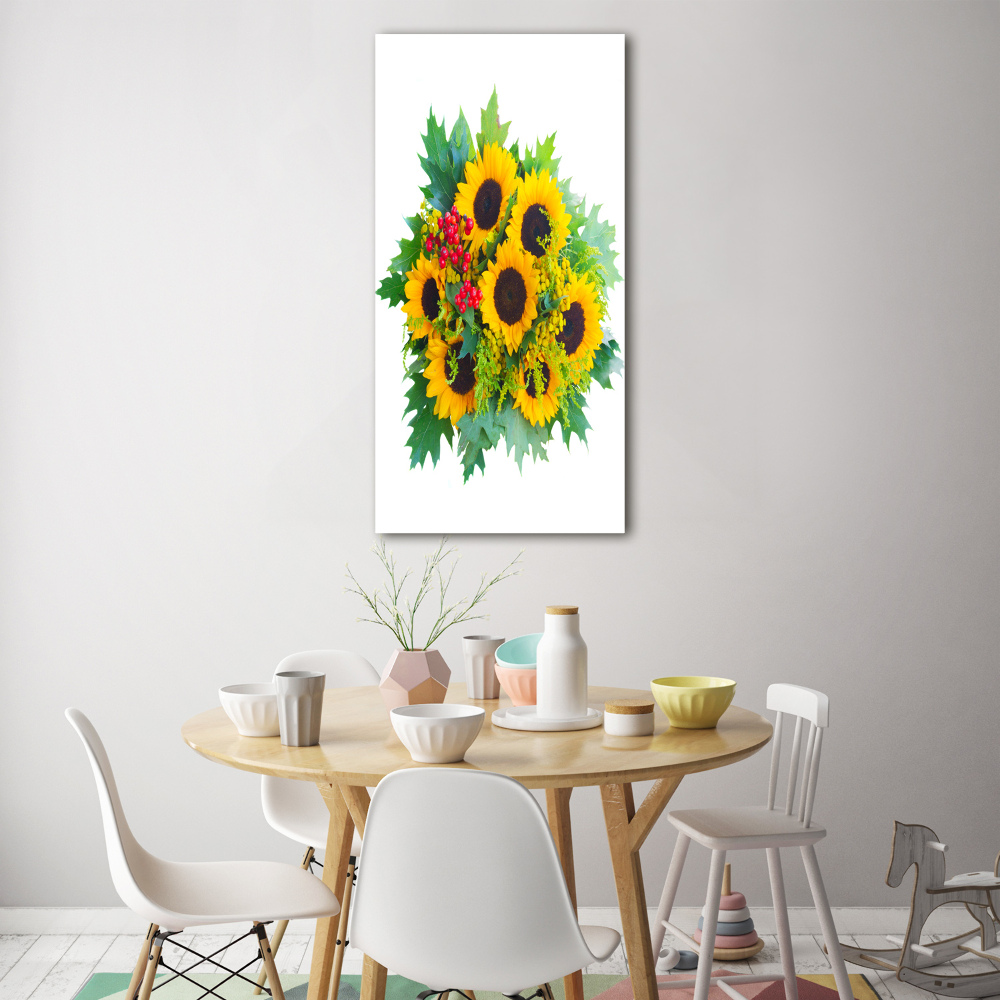 Acrylic glass print Bouquet of sunflowers