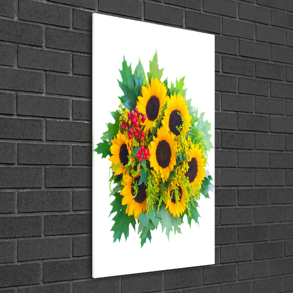 Acrylic glass print Bouquet of sunflowers