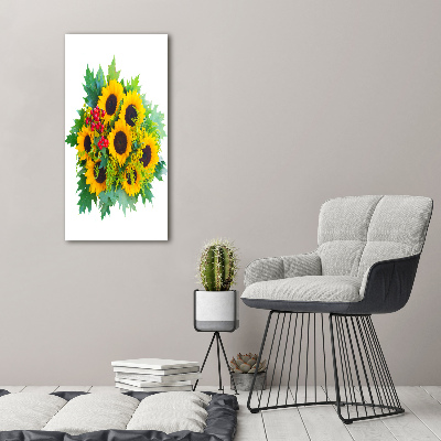 Acrylic glass print Bouquet of sunflowers