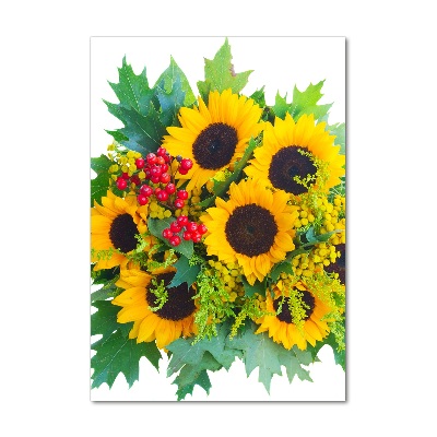 Acrylic glass print Bouquet of sunflowers