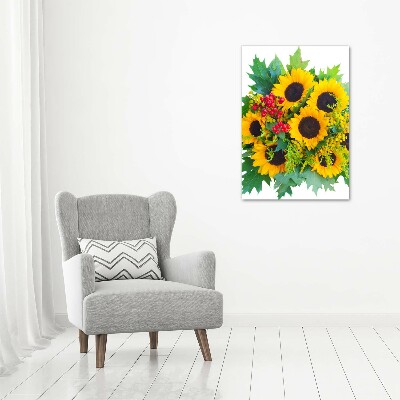 Acrylic glass print Bouquet of sunflowers