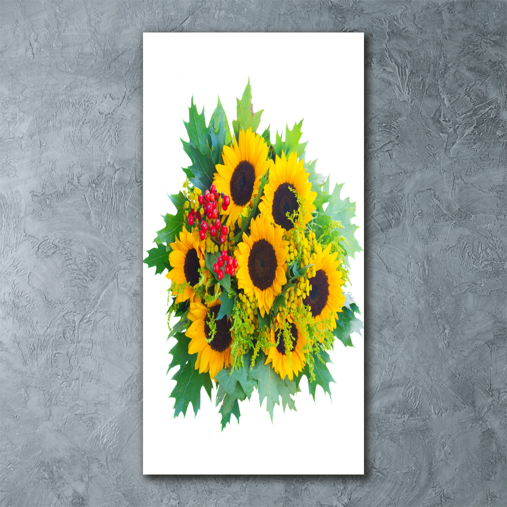 Acrylic glass print Bouquet of sunflowers