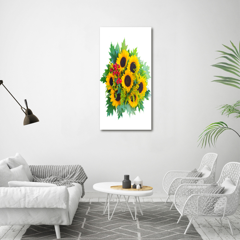 Acrylic glass print Bouquet of sunflowers