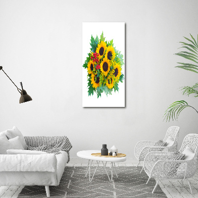 Acrylic glass print Bouquet of sunflowers