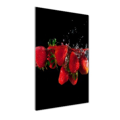 Acrylic print Strawberries in water