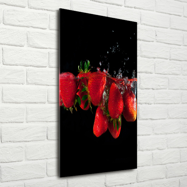 Acrylic print Strawberries in water