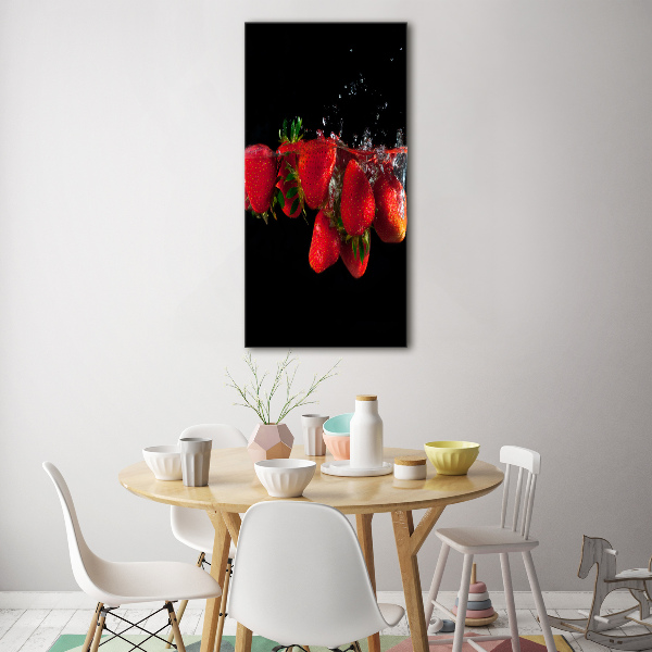 Acrylic print Strawberries in water