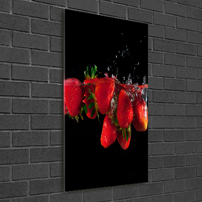 Acrylic print Strawberries in water