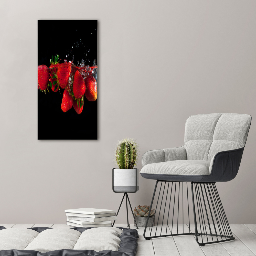 Acrylic print Strawberries in water