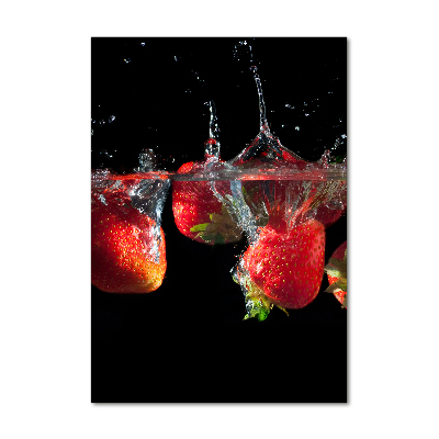 Acrylic print Strawberries in water